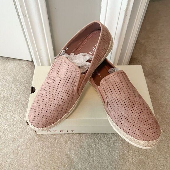 Esprit NWT w/Box Erin Slip On Perforated Uppers Cushioned Espadrille Shoes - Picture 1 of 12
